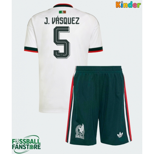 Mexiko Johan Vasquez #5 Replik Auswärtstrikot Kinder WM 2026 Kurzarm (+ Kurze Hosen)